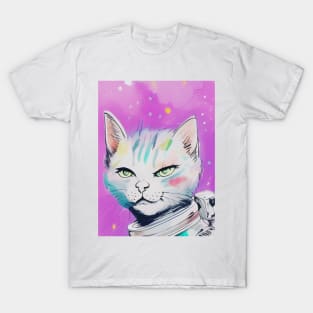 Cute Space Cat Art T-Shirt